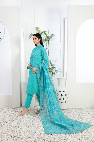 Tawakkal Fabrics 3 Piece Stitched Embroidered Lawn Broshia Banarsi Suit D-9140