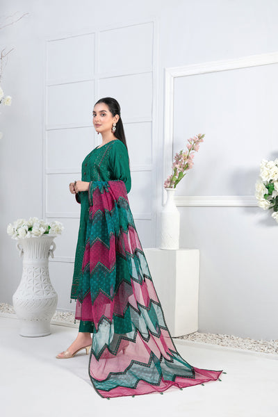 Tawakkal Fabrics 3 Piece Stitched Fancy Embroidered Lawn Jacquard Suit D-9184