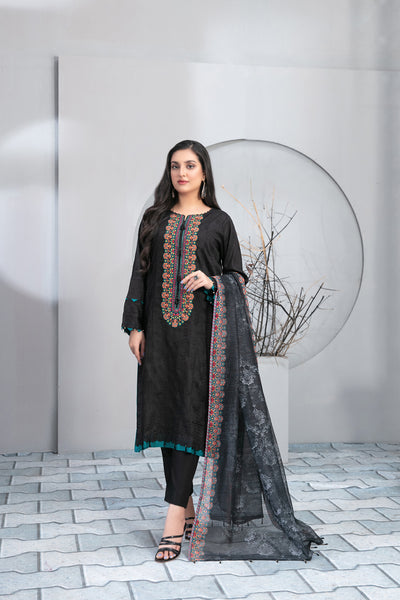 Tawakkal Fabrics 3 Piece Stitched Heavy Boring Embroidered Jacquard Lawn Suit D-9300