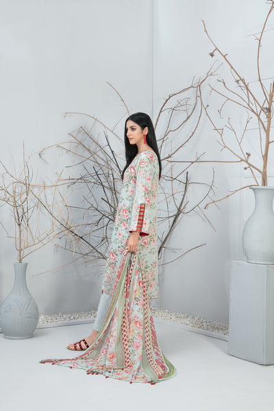 Tawakkal Fabrics 3 Piece Stitched Embroidered Digital Printed Lawn Suit D-9306