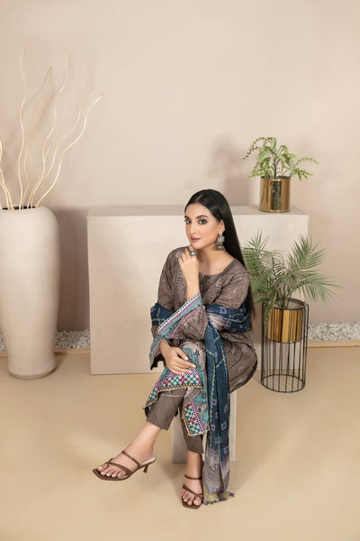 Tawakkal Fabrics 3 Piece Stitched Embroidered Digital Printed Lawn Suit D-9311