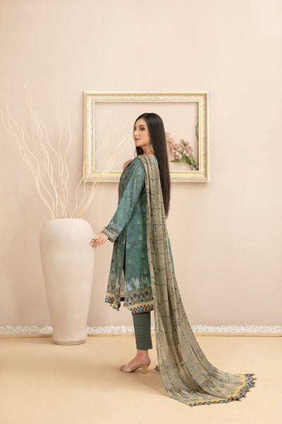 Tawakkal Fabrics 3 Piece Stitched Embroidered Digital Printed Lawn Suit D-9312