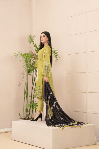 Tawakkal Fabrics 3 Piece Stitched Embroidered Digital Printed Lawn Suit D-9313