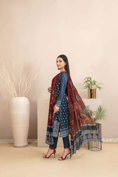 Tawakkal Fabrics 3 Piece Stitched Embroidered Digital Printed Lawn Suit D-9314