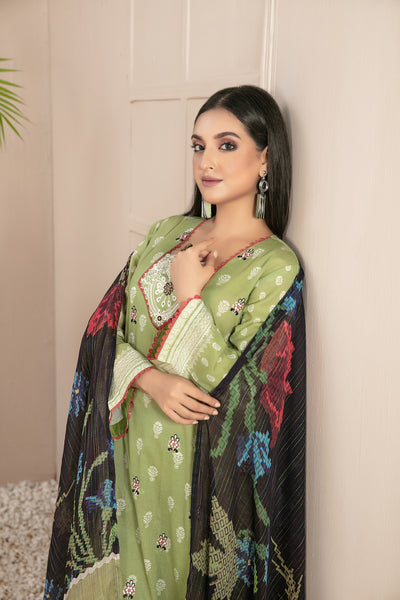 Tawakkal Fabrics 3 Piece Stitched Embroidered Digital Printed Lawn Suit D-9315