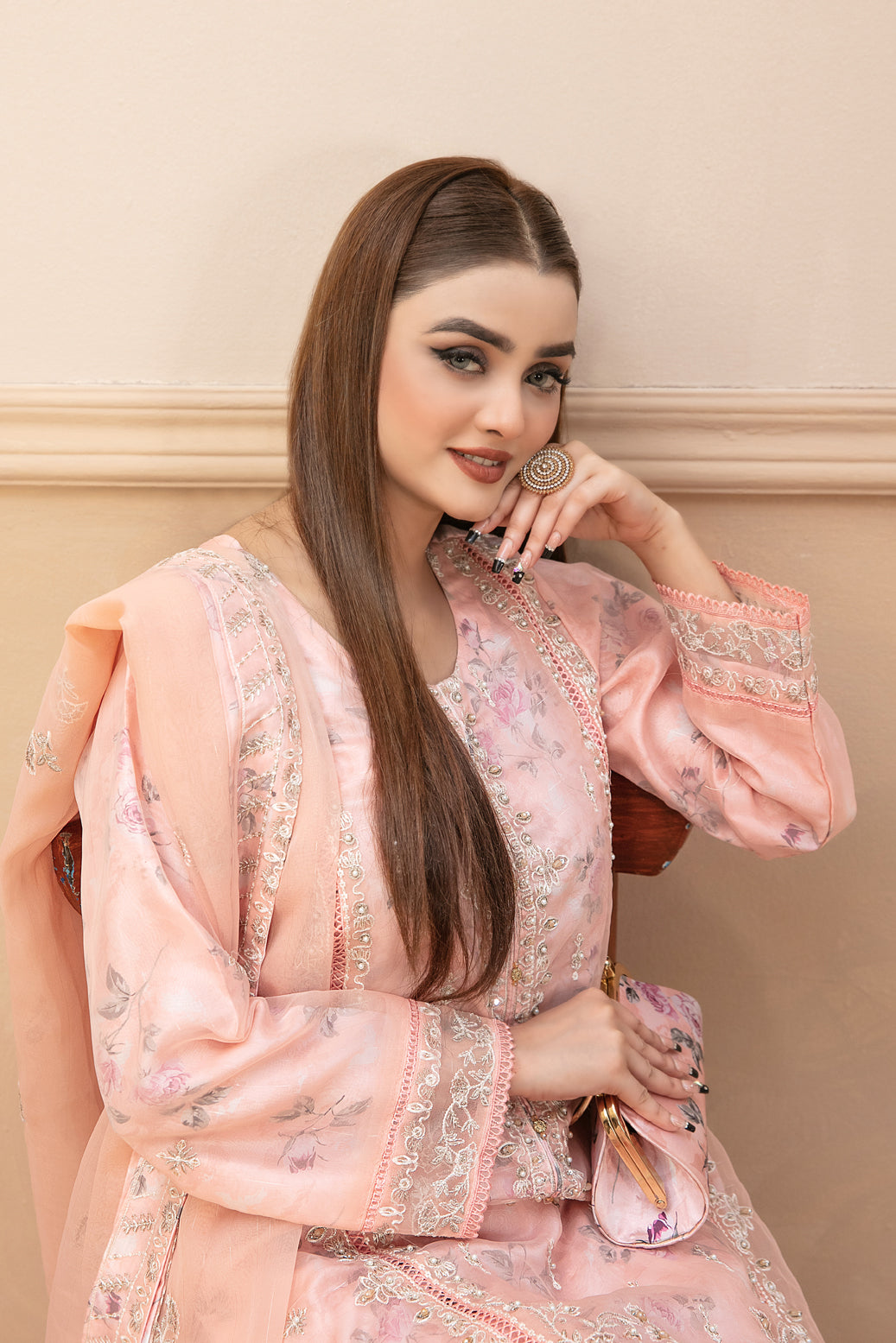 Tawakkal Fabrics 3 Piece Stitched Fancy Heavy Embroidered Organza Suit D-9361