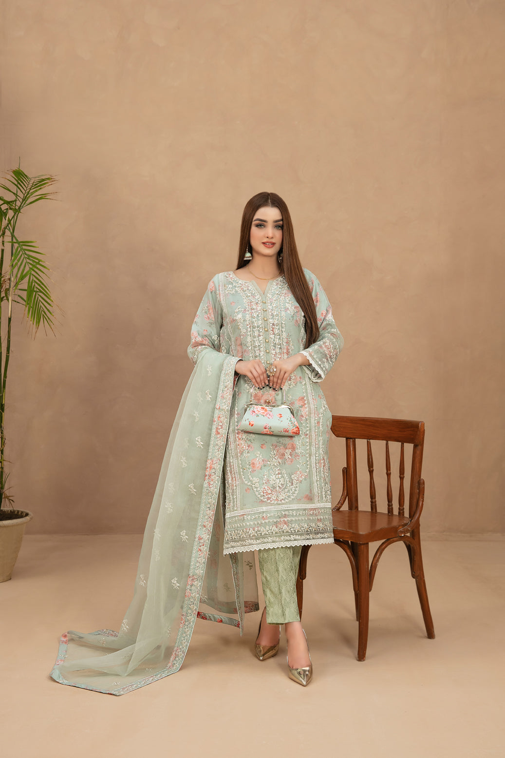 Tawakkal Fabrics 3 Piece Stitched Fancy Heavy Embroidered Organza Suit D-9367