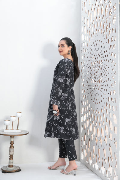 Tawakkal Fabrics 2 Piece Stitched Digital Printed Black & White Lawn Suit D-9385