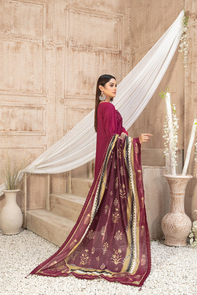Tawakkal Fabrics 3 Piece Stitched Fancy Embroidered Staple Suit - D-9584