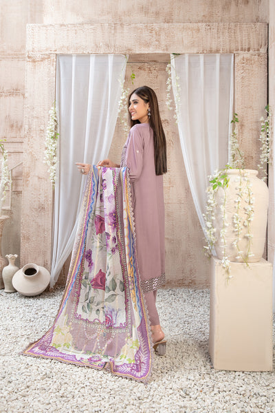 Tawakkal Fabrics 3 Piece Stitched Fancy Embroidered Staple Suit - D-9586
