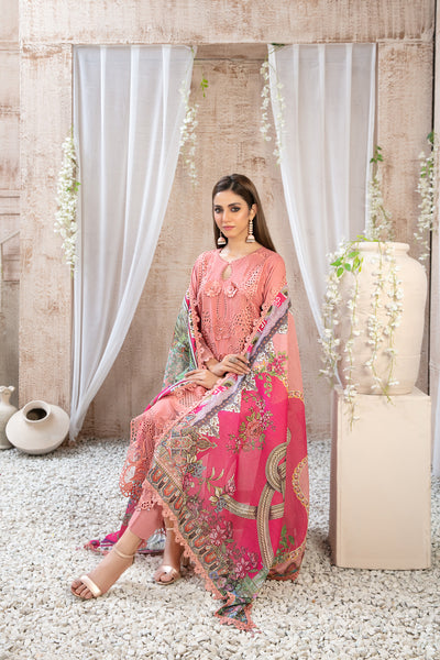 Tawakkal Fabrics 3 Piece Stitched Fancy Embroidered Staple Suit - D-9588