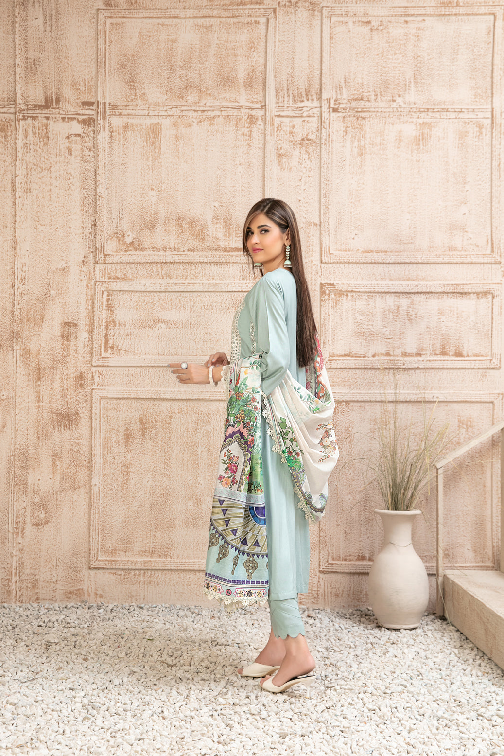 Tawakkal Fabrics 3 Piece Stitched Fancy Embroidered Staple Suit - D-9589