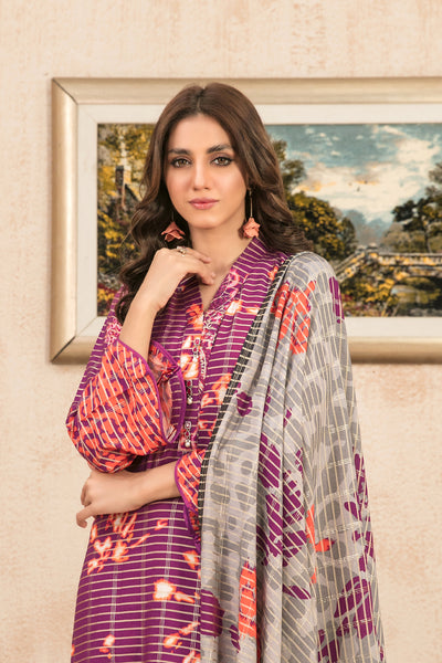 Tawakkal Fabrics 3 Piece Stitched Embroidered Digital Printed Tila Staple Suit D-9795