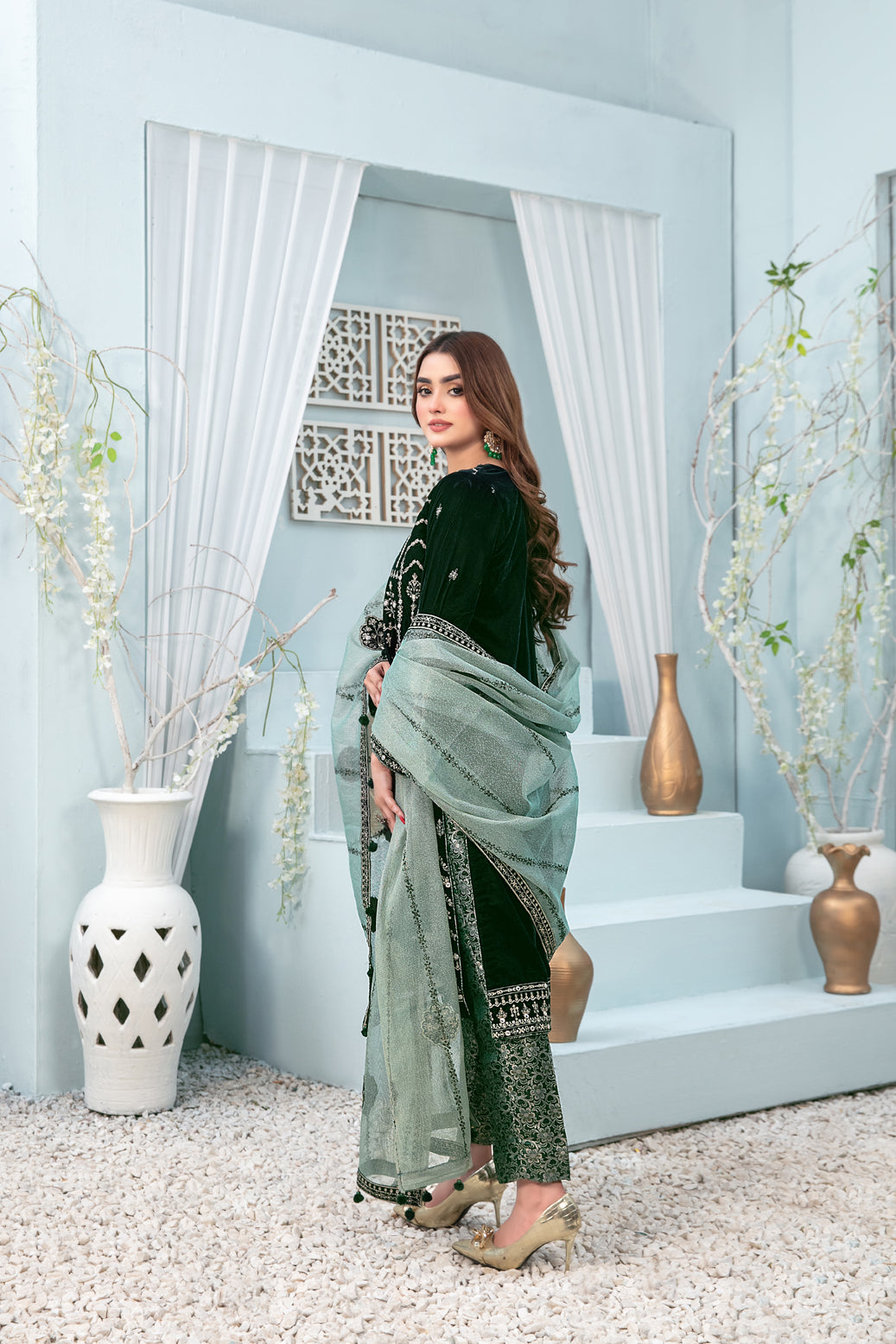 Tawakkal Fabrics 3 Piece Stitched Exclusive Viscose Schiffli Suit D-9822