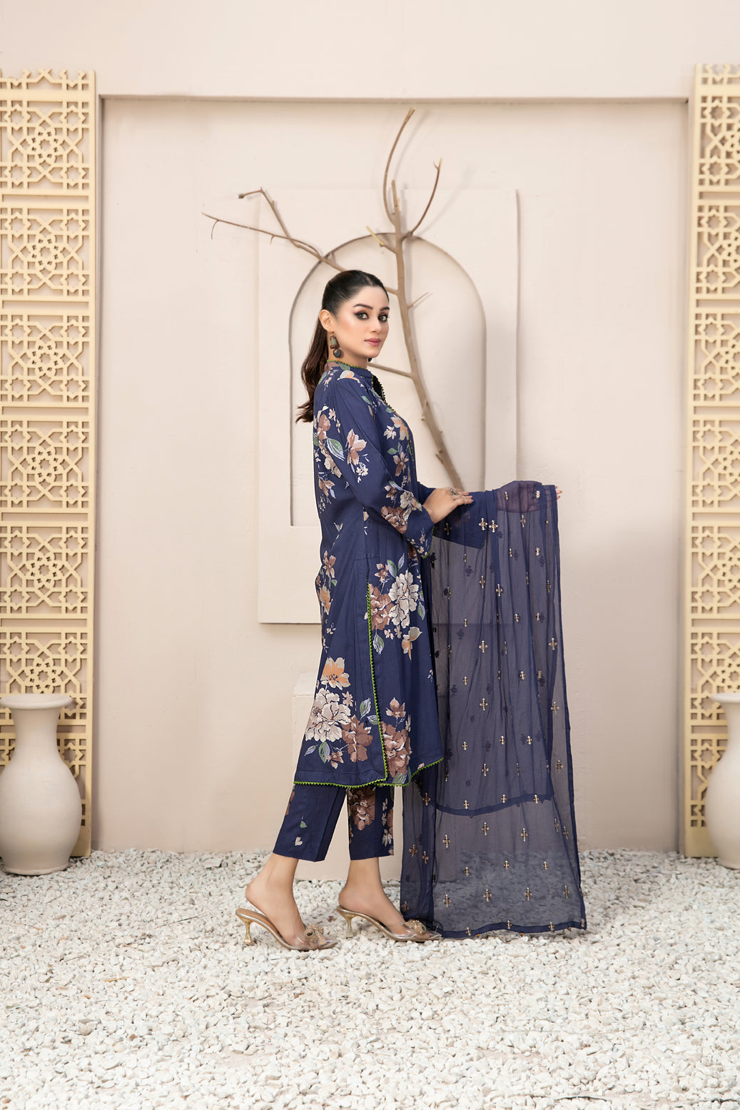 Tawakkal Fabrics 3 Piece Stitched Digital Printed Staple Suit - D-9901