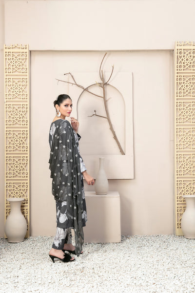 Tawakkal Fabrics 3 Piece Stitched Digital Printed Staple Suit - D-9902