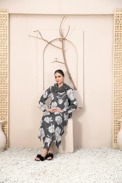 Tawakkal Fabrics 3 Piece Stitched Digital Printed Staple Suit - D-9902