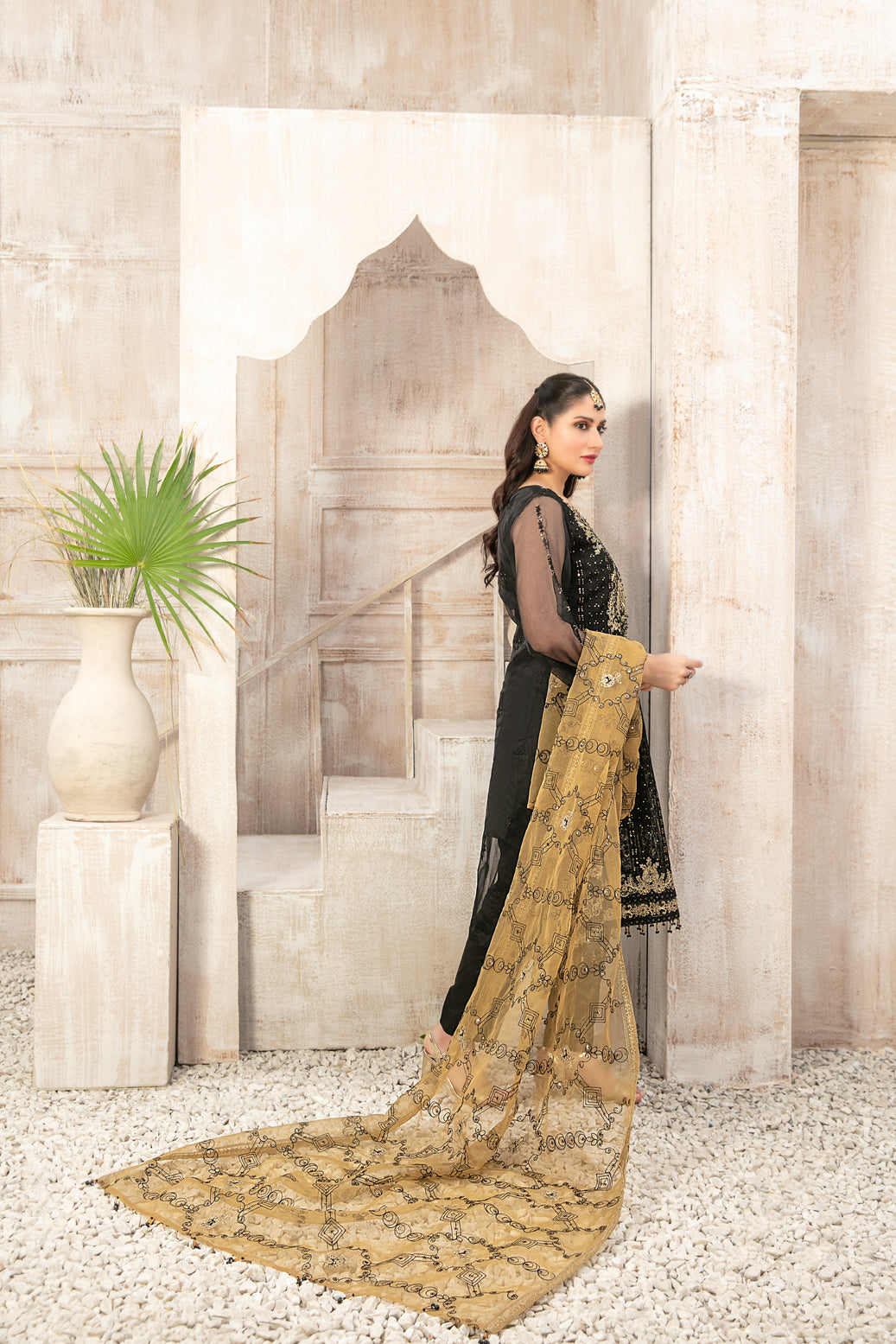 Tawakkal Fabrics 3 Piece Stitched Fancy Heavy Embroidered Organza Suit - D-9930