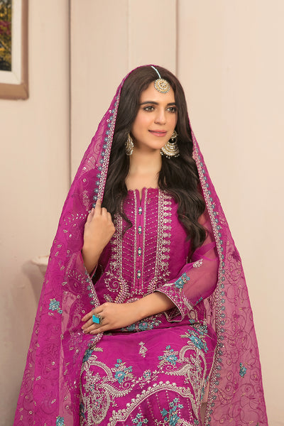 Tawakkal Fabrics 3 Piece Stitched Fancy Heavy Embroidered Organza Suit - D-9960
