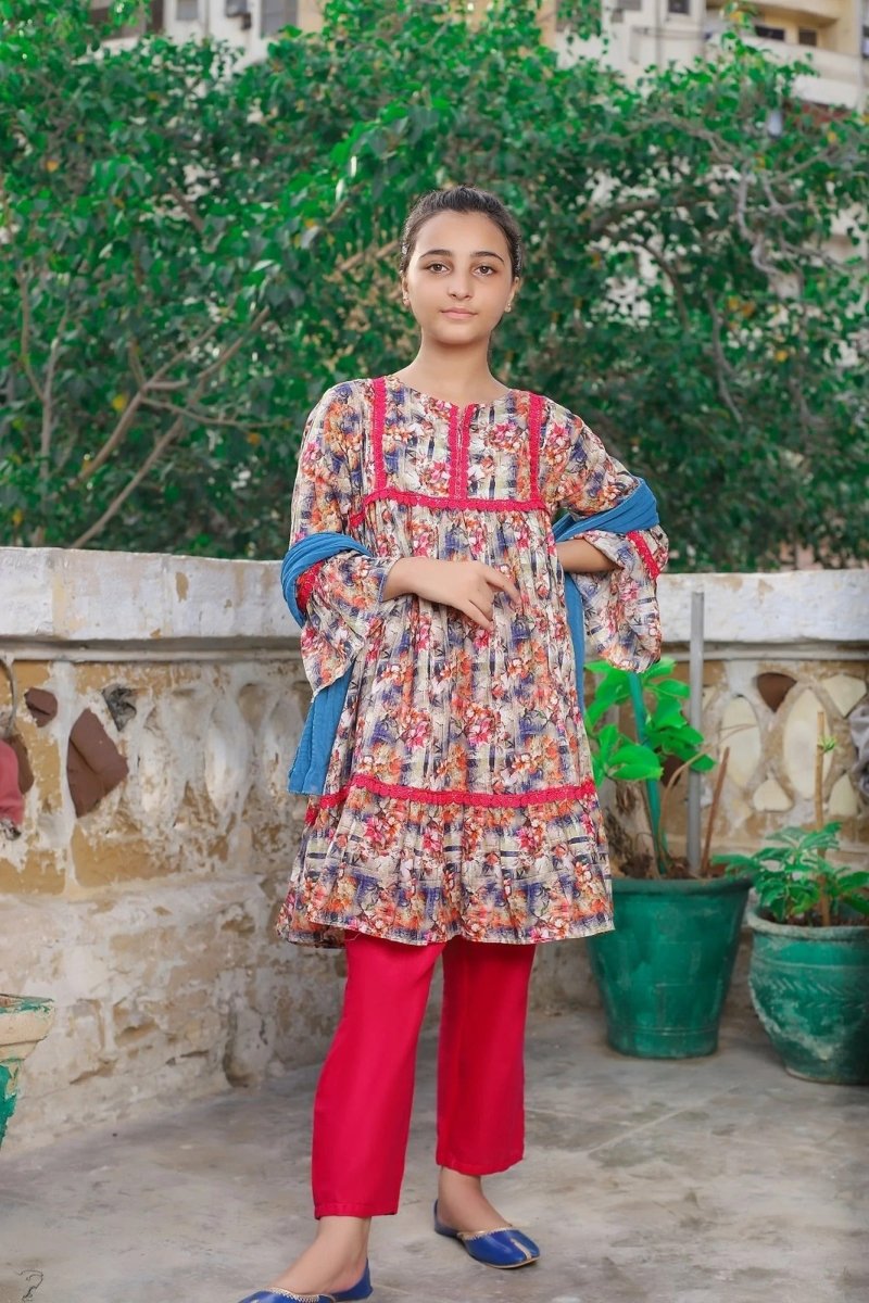 Amna Khadija 3 Piece Gurya Eid Milan - Girls Party Time this Bari Eid D-05