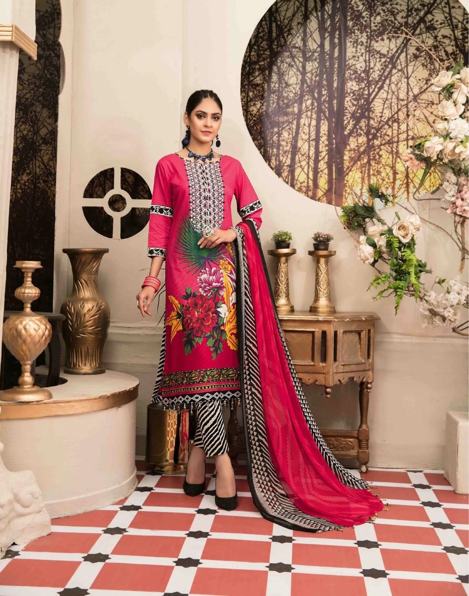 Amna Sohail By Tawakkal Fabrics 3 Piece Stitched Lavish Intricacy Suit D-1302-B