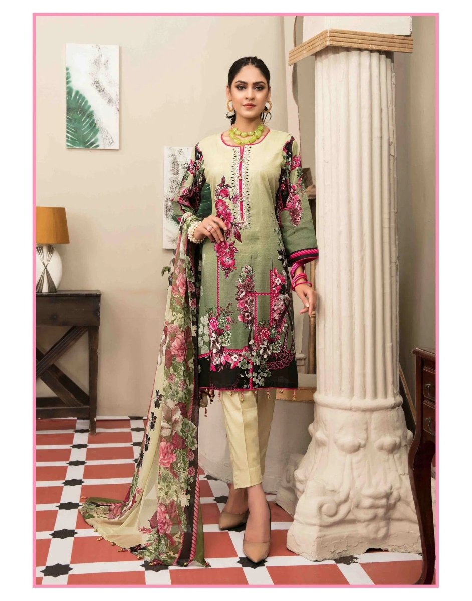 Amna Sohail By Tawakkal Fabrics 3 Piece Stitched Lavish Intricacy Suit D-1307-A