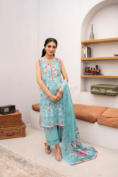 FIRDOUS 3 Piece Stitched Embroidered Printed Lawn Suit - D-774