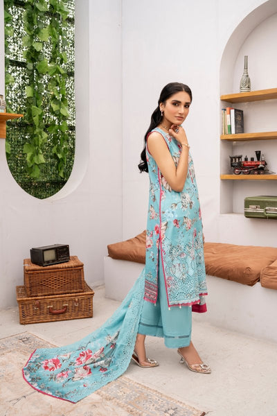 FIRDOUS 3 Piece Stitched Embroidered Printed Lawn Suit - D-774