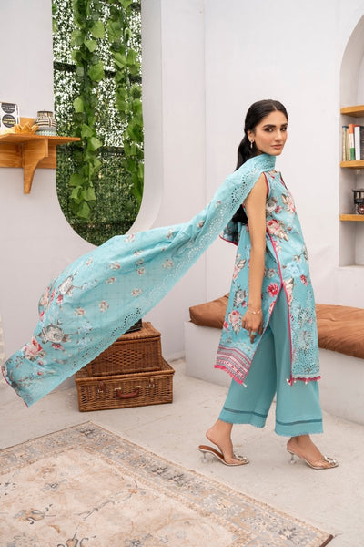 FIRDOUS 3 Piece Stitched Embroidered Printed Lawn Suit - D-774
