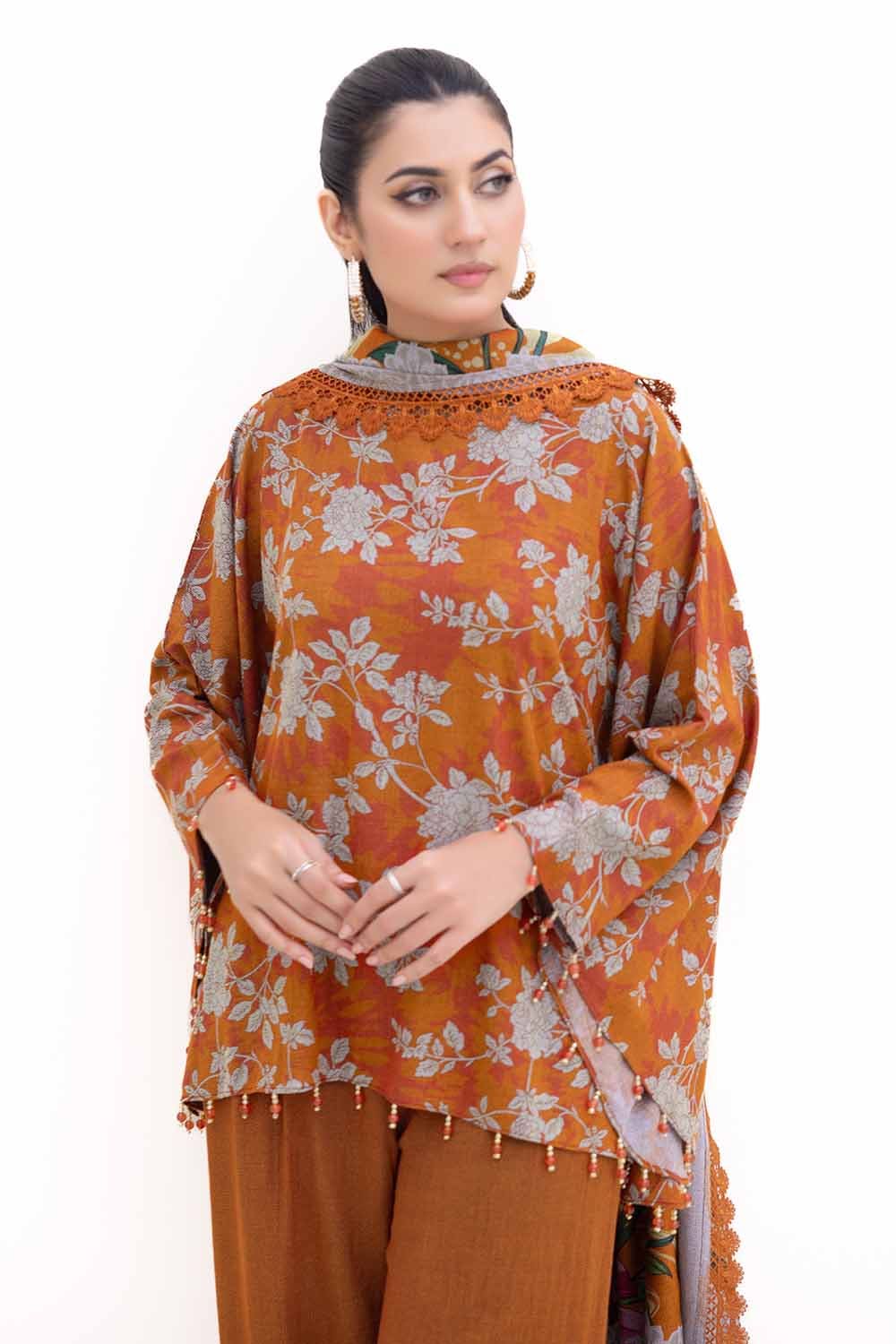 Gul Ahmed 3PC Unstitched Printed Dhanak Suit DH-42001