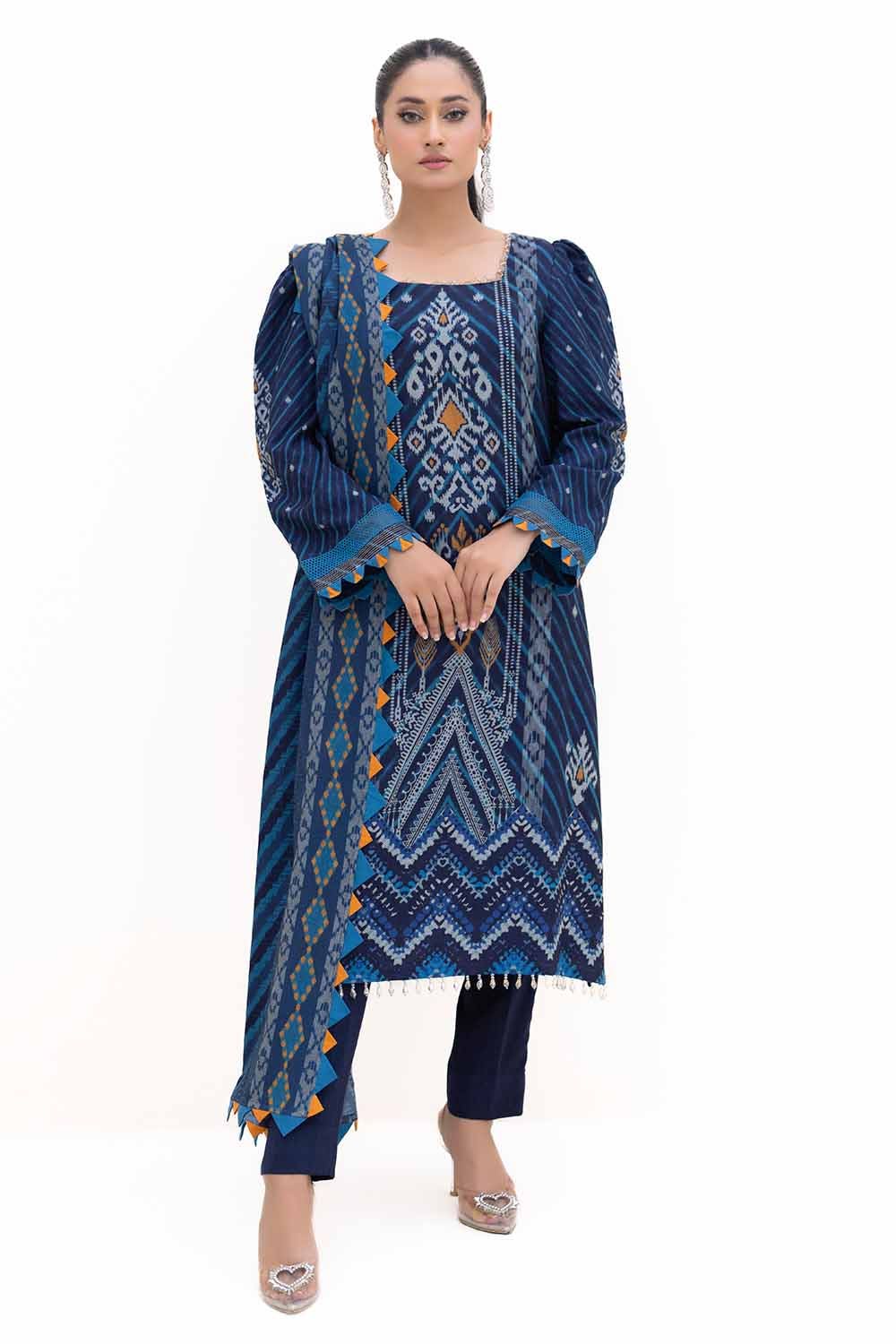 Gul Ahmed 3PC Unstitched Printed Dhanak Suit DH-42003