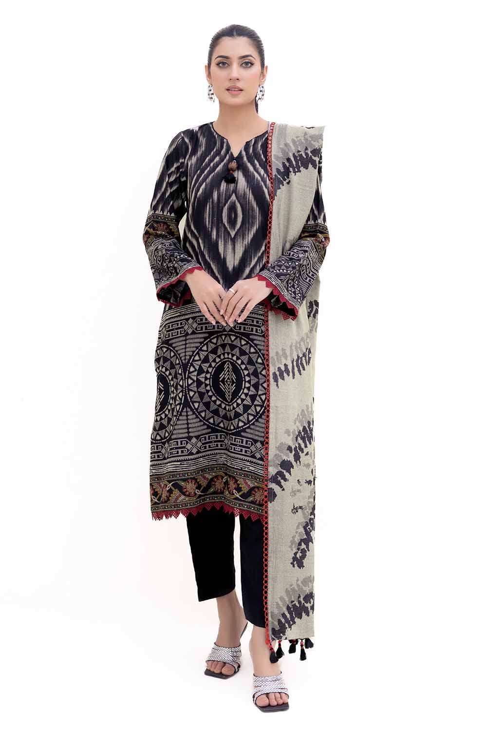 Gul Ahmed 3PC Unstitched Printed Dhanak Suit DH-42004