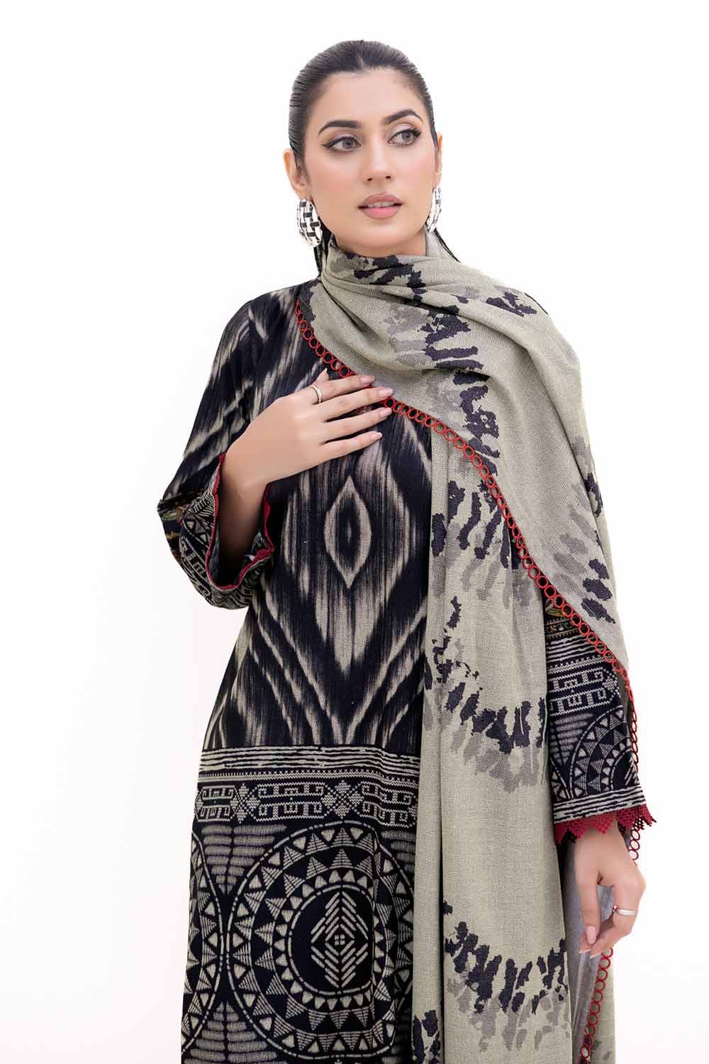 Gul Ahmed 3PC Unstitched Printed Dhanak Suit DH-42004