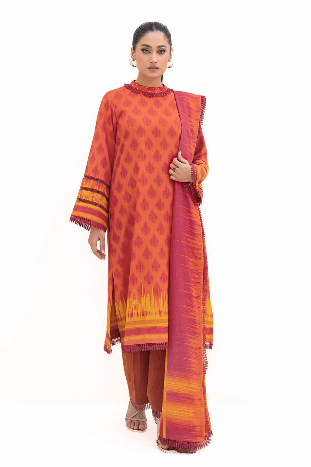 Gul Ahmed 3PC Unstitched Printed Dhanak Suit DH-42007