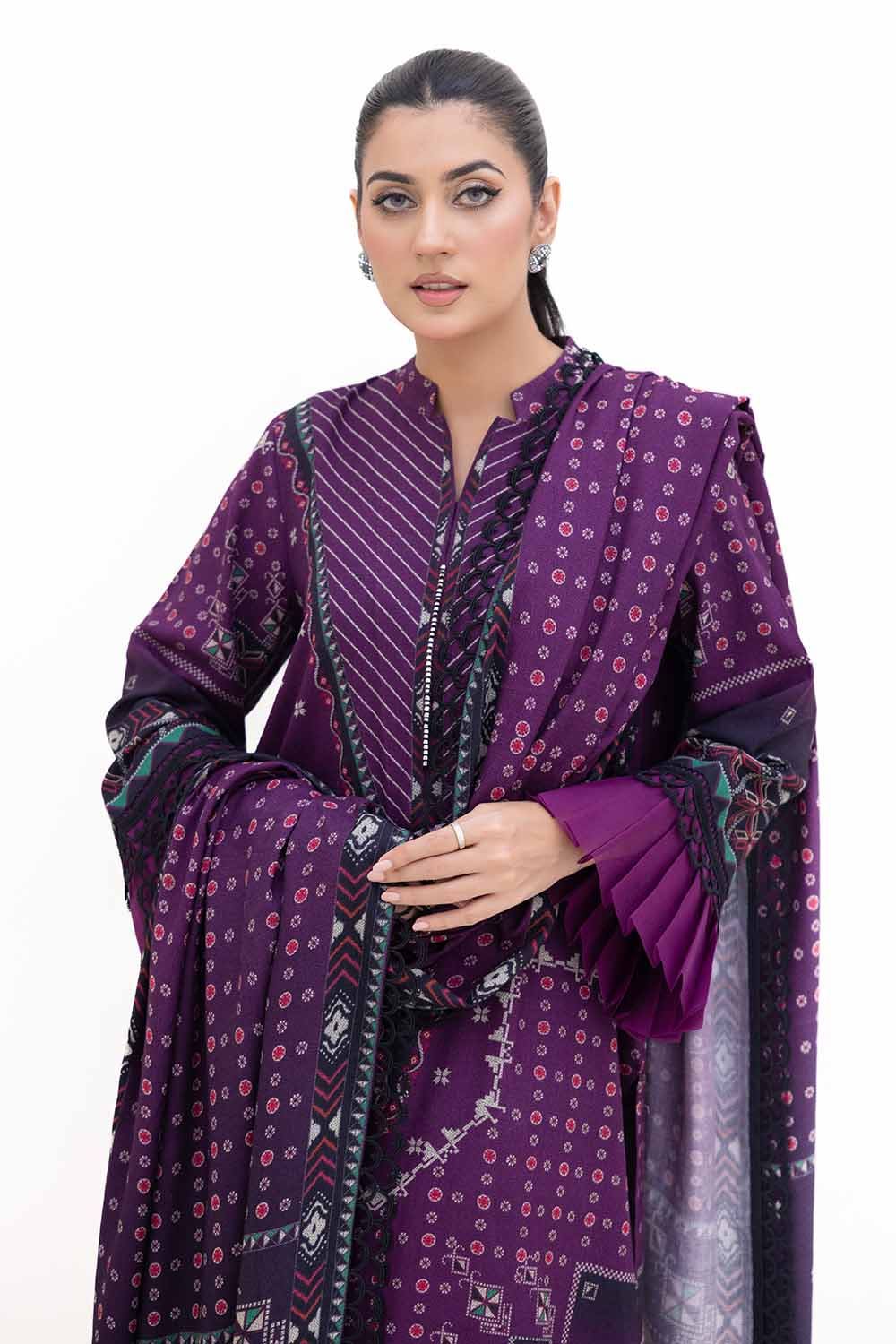 Gul Ahmed 3PC Unstitched Printed Dhanak Suit DH-42008