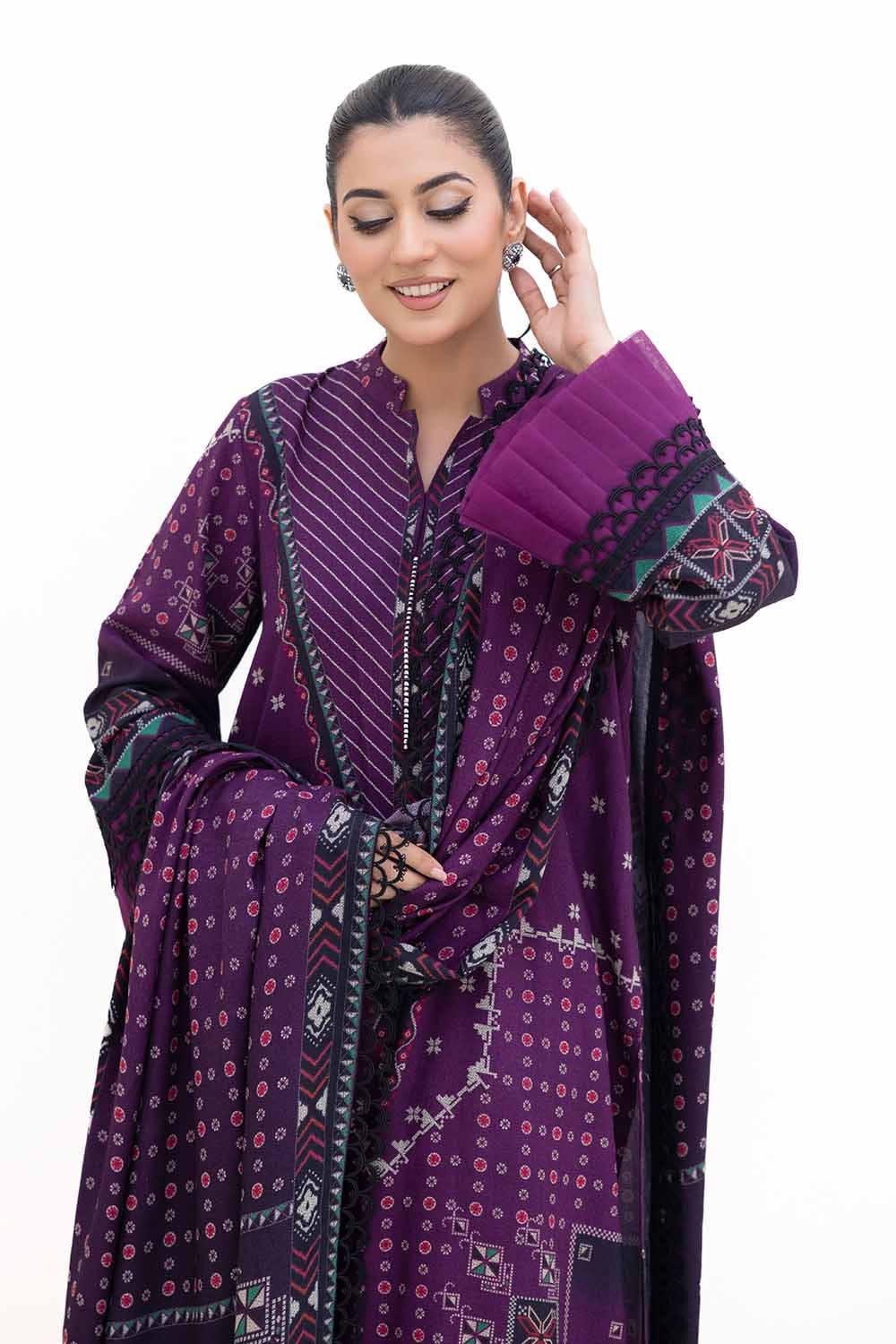 Gul Ahmed 3PC Unstitched Printed Dhanak Suit DH-42008