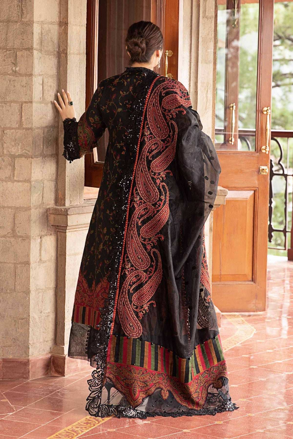 Maria. B 3 Piece Unstitched Embroidered Woven Suit - DL-1204