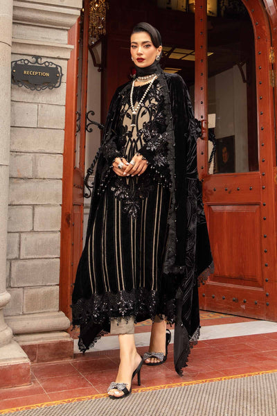 Maria. B 3 Piece Unstitched Embroidered Velvet Suit - DL-1205