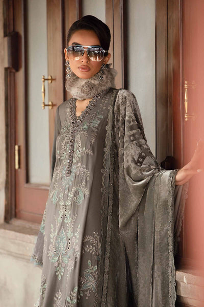 Maria. B 3 Piece Unstitched Embroidered Velvet Suit - DL-1209