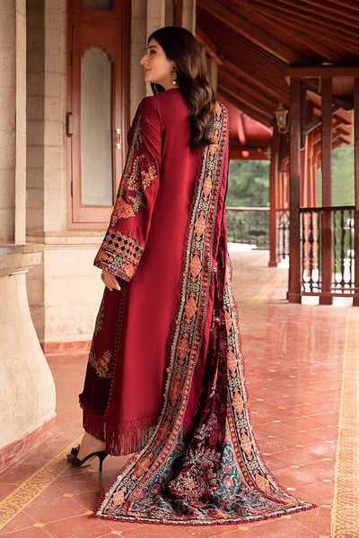 Maria. B 3 Piece Unstitched Embroidered Twill Linen Suit - DL-1210