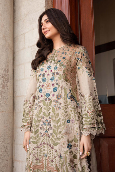 Maria. B 3 Piece Unstitched Embroidered Linen Suit - DL-1211