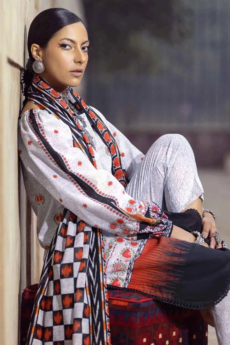 Gul Ahmed 3PC Unstitched Printed Lawn Suit Aloe Vera Finish DN-22055