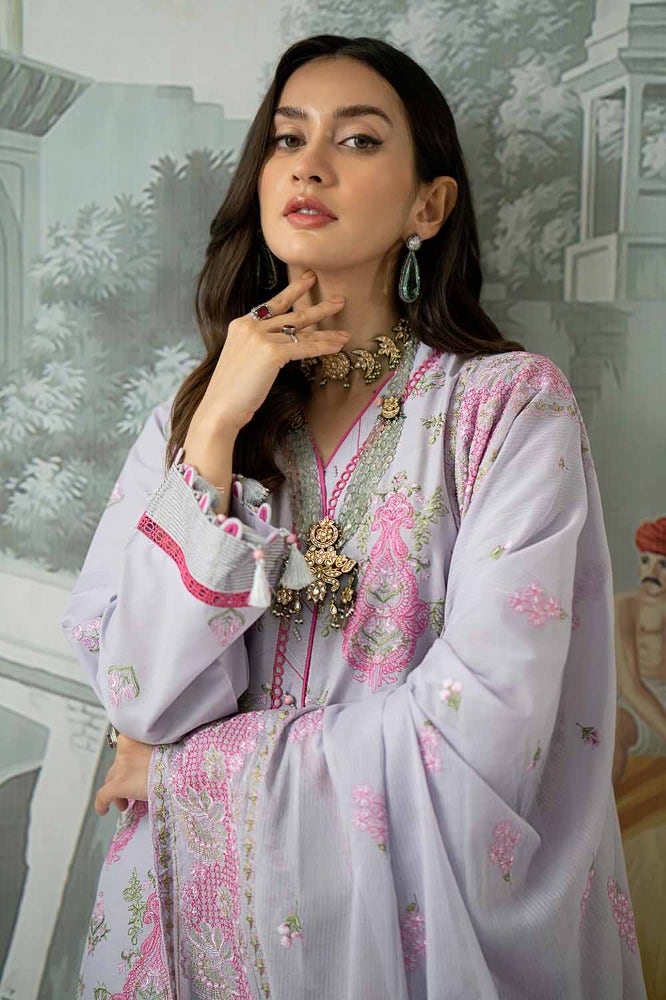 Gul Ahmed 3PC Embroidered Lawn Unstitched Suit with Embroidered Denting Lawn Dupatta DN-42002