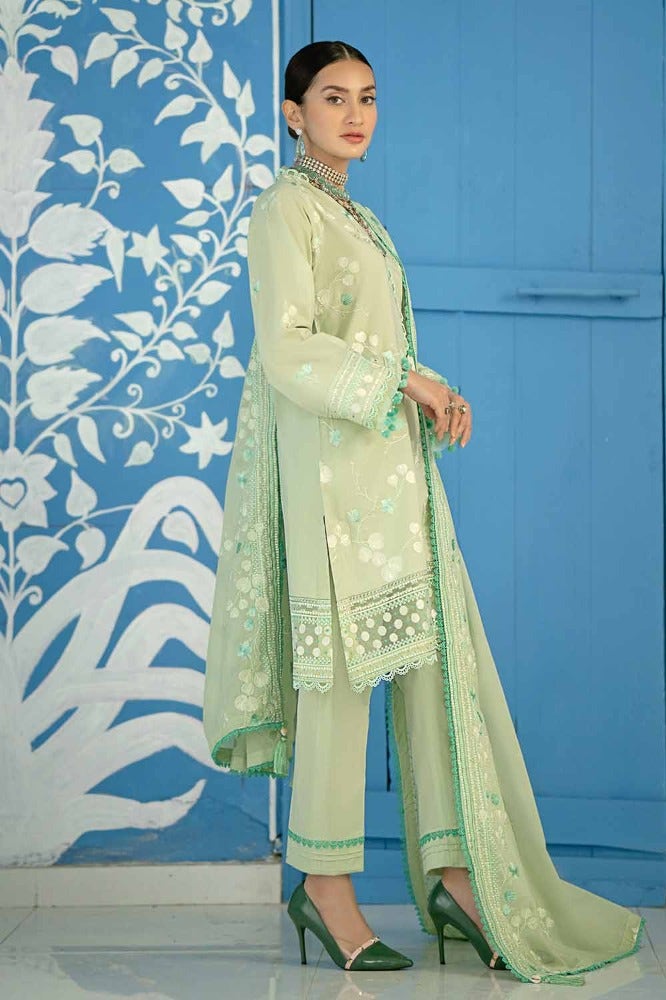 Gul Ahmed 3PC Embroidered Lawn Unstitched Suit with Embroidered Denting Lawn Dupatta DN-42003