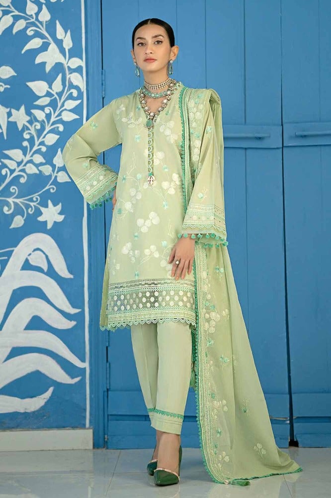 Gul Ahmed 3PC Embroidered Lawn Unstitched Suit with Embroidered Denting Lawn Dupatta DN-42003