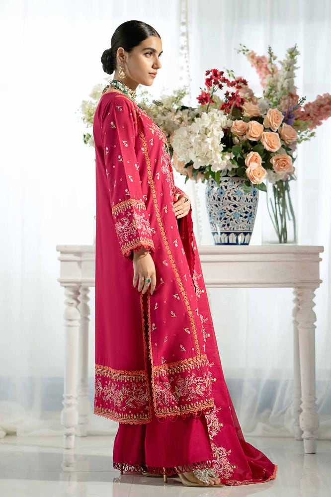 Gul Ahmed 3PC Embroidered Lawn Unstitched Suit with Embroidered Denting Lawn Dupatta DN-42010