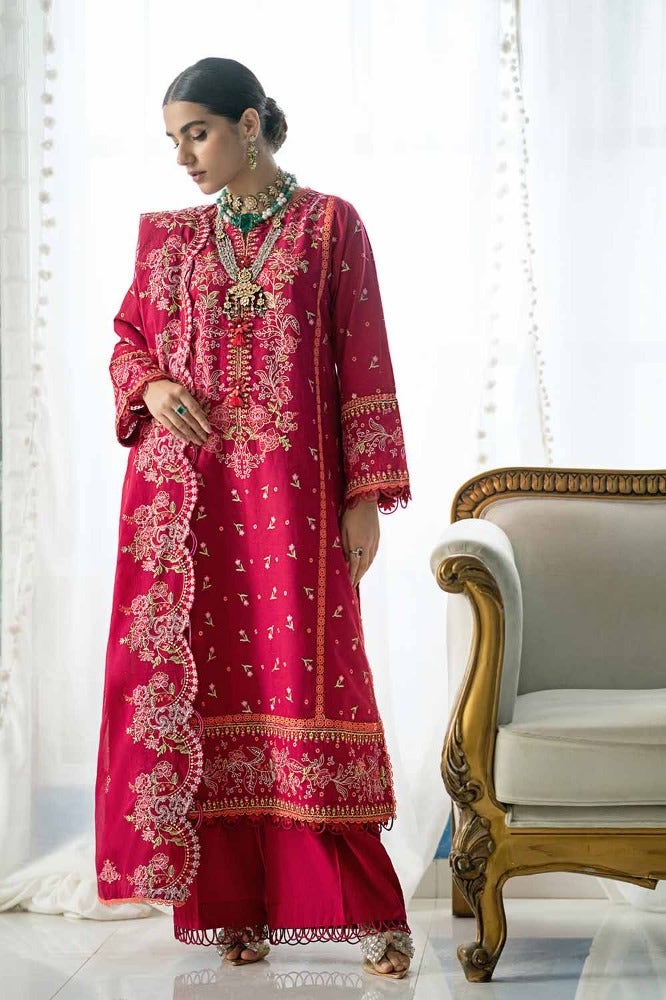 Gul Ahmed 3PC Embroidered Lawn Unstitched Suit with Embroidered Denting Lawn Dupatta DN-42010