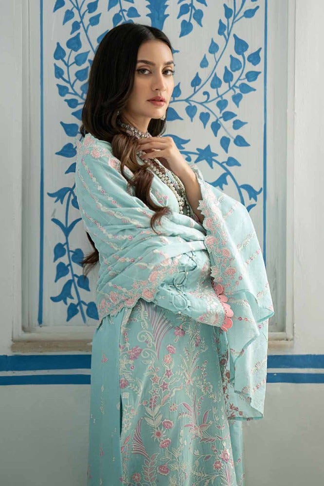 Gul Ahmed 3PC Embroidered Lawn Unstitched Suit with Embroidered Denting Lawn Dupatta DN-42017