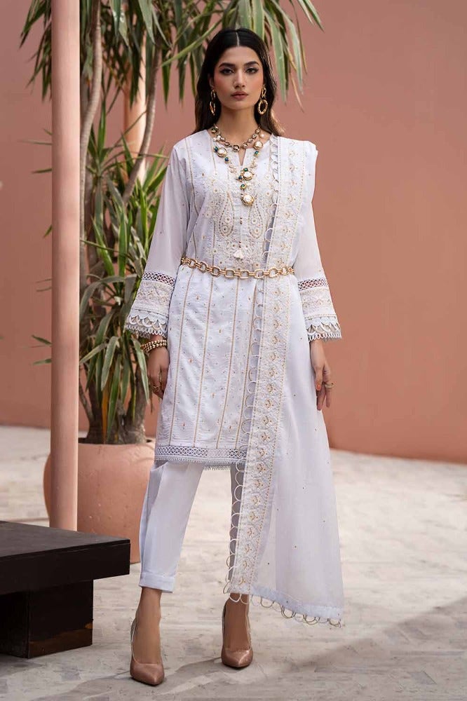 Gul Ahmed 3PC Embroidered Lawn Unstitched Suit with Embroidered Denting Lawn Dupatta DN-42019