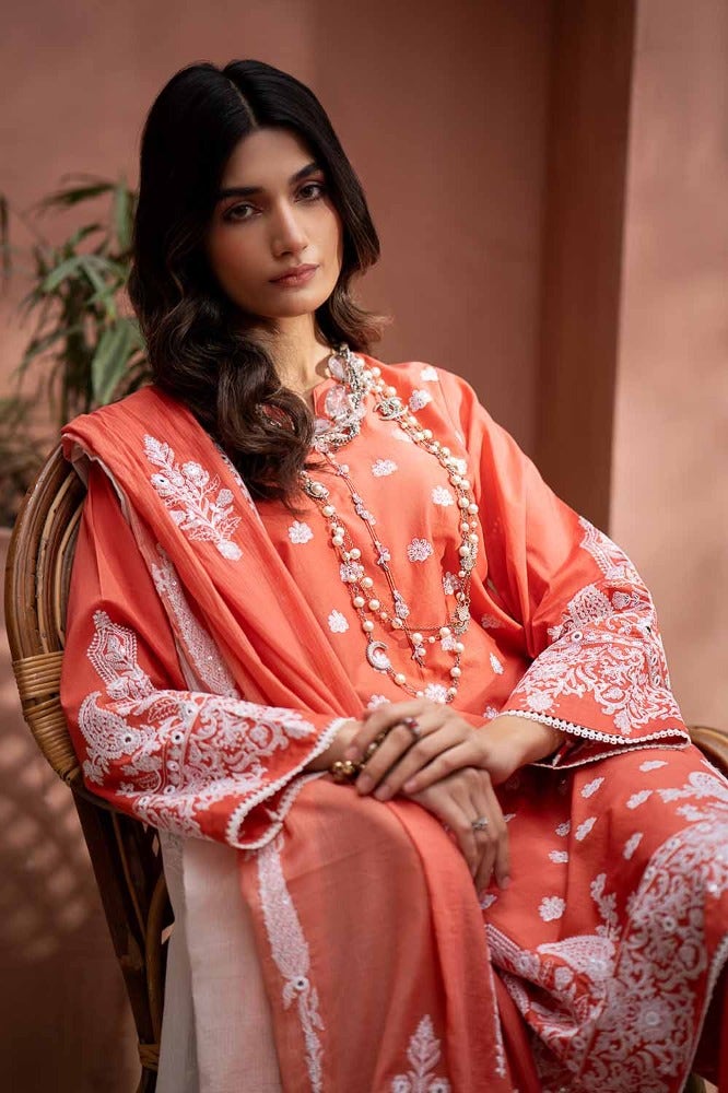 Gul Ahmed 3PC Embroidered Lawn Unstitched Suit with Embroidered Printed Denting Lawn Dupatta DN-42020
